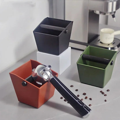 Anti-Slip Dump Bin Bucket – Beveled Coffee Grounds Container for Espresso Knock Box & Coffee Waste Bar