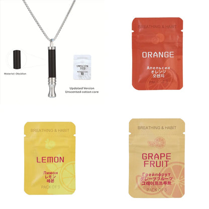 Quit Smoking Meditation Pendant Necklace – Titanium Steel Unisex Anti-Smoking Necklace with Filter Cotton