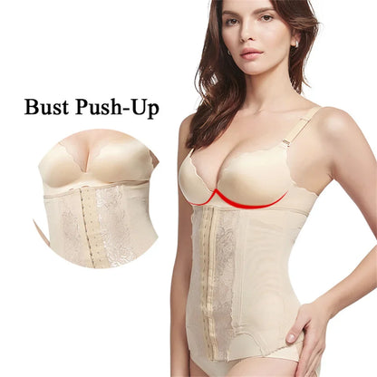 Colombian Mesh Embroidered Waist Trainer Corset Body Shaper for Women – Belly Control Shapewear