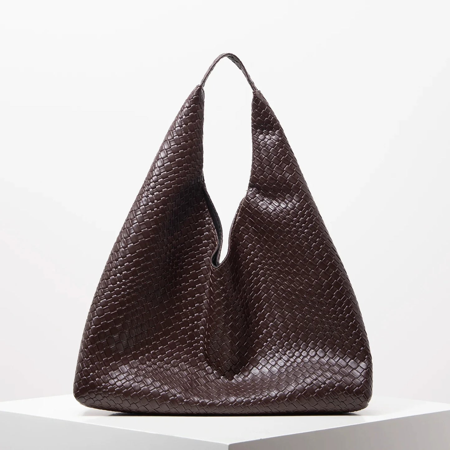 Women's Retro Artificial Leather Woven Shoulder Bag – Large Capacity Tote, Casual Armpit Bag, Daily Work & Shopping Bag (Random Pattern)