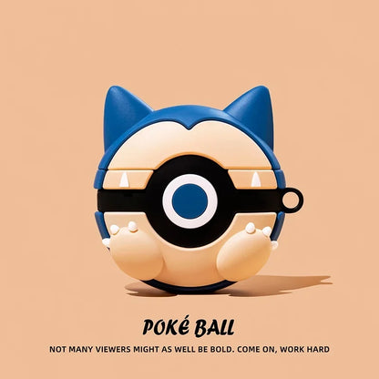 3D Poke Ball Silicone Case for AirPods Pro 2 — Cute Cartoon Anime Earphone Cover for Kids & Boys