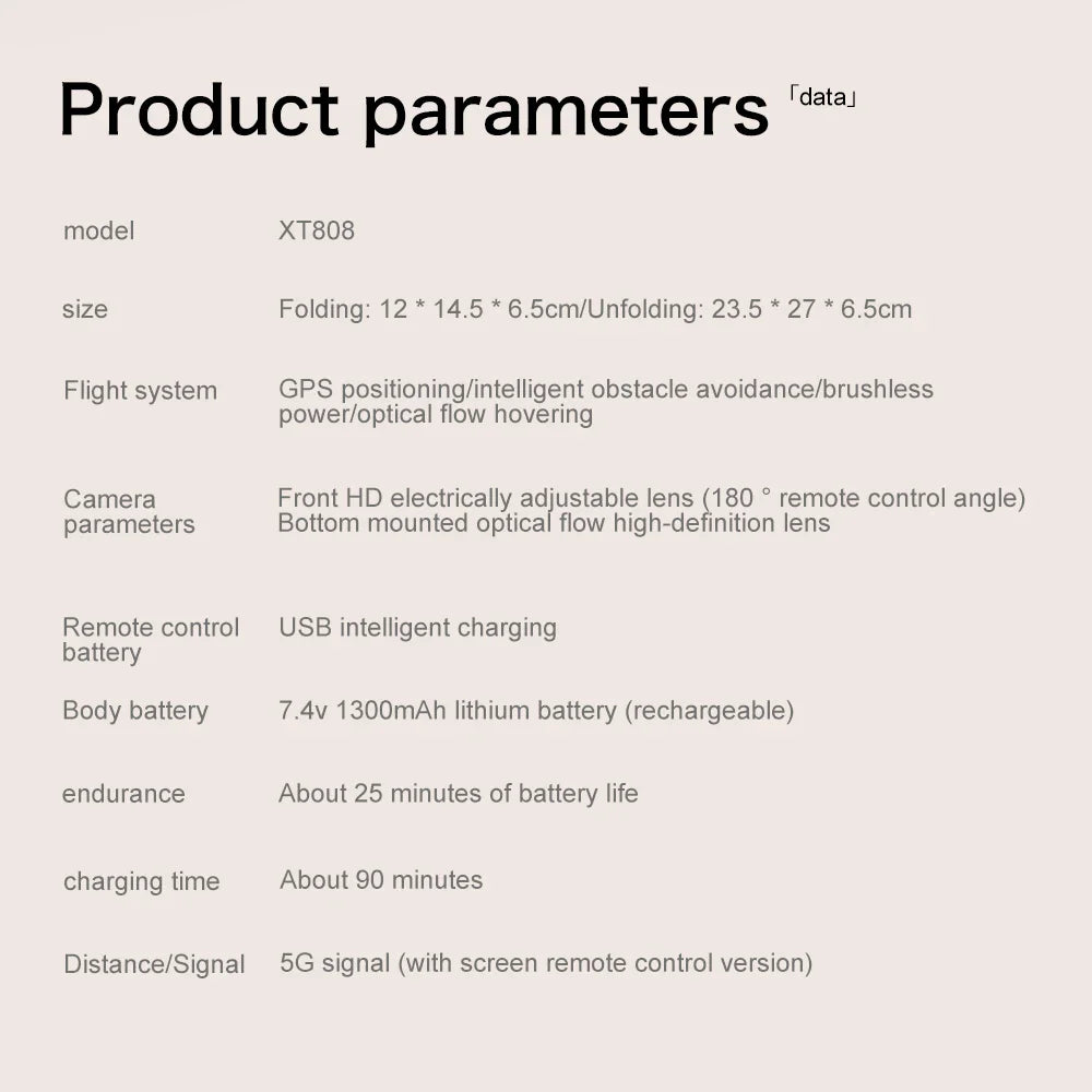 New XT808 Folding Drone – 5G Optical Flow GPS, WIFI Transmission, Professional Aerial Camera Quadcopter Toy Gift