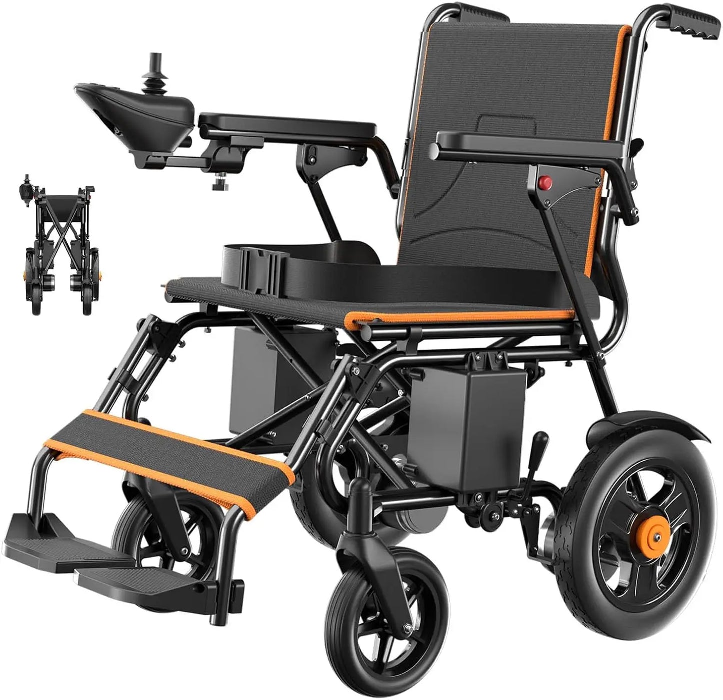 Foldable Electric Wheelchair for Adults — Intelligent Power Wheelchair with 15 Mile Long Range