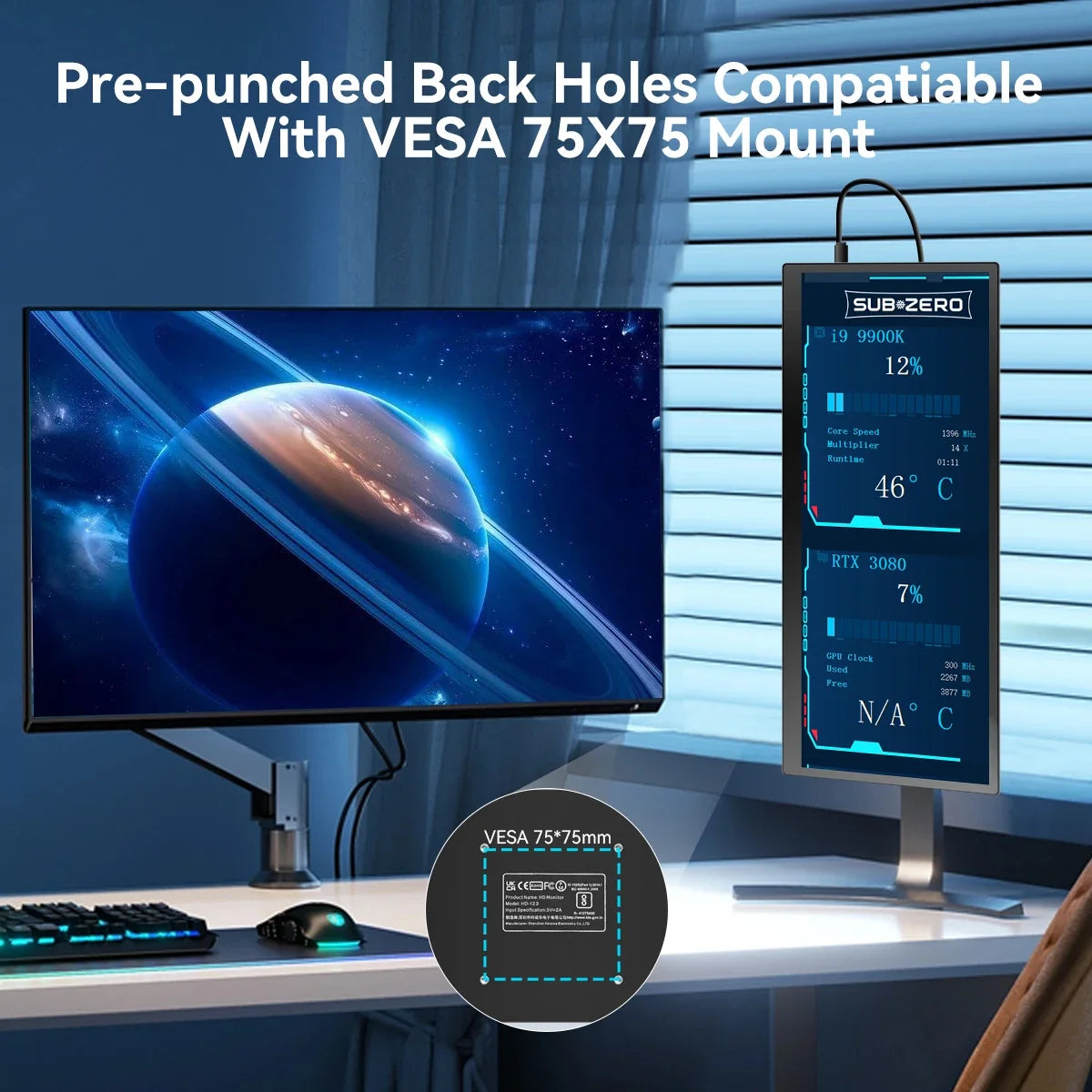 12.3-Inch Touchscreen Monitor - 1920x720 IPS LCD Display with HDMI & USB Type-C