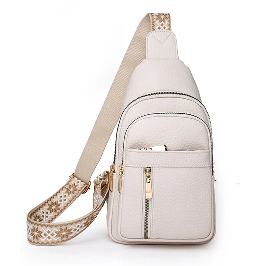 2024 New Women's PU Leather Chest Bag – Fashion Crossbody Shoulder Bag, High-Quality Casual Sac à Main