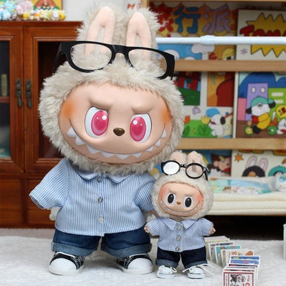 15-17cm Labubu & 10cm Cotton Doll Clothes – Summer 2-Piece Outfit with Shoes, V1-V3 Compatible