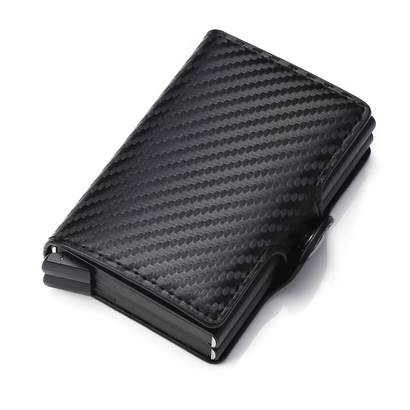 RFID Carbon Fiber Slim Wallet for Men – Mini Card Holder with 14 Slots, Small Money Bag Purse