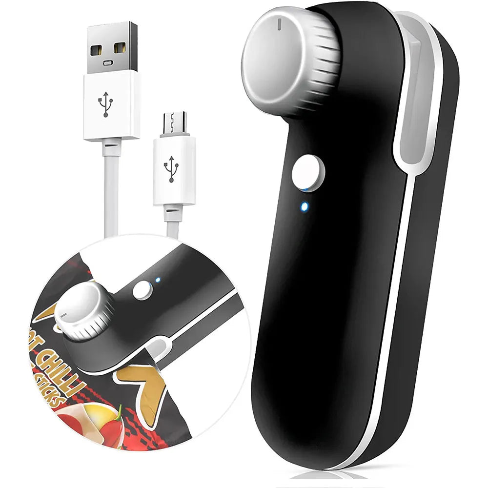 Portable USB Rechargeable Heat Sealer: Mini Bag Sealer for Easily Sealing Snacks Plastic Bags - Convenient Packaging Solution