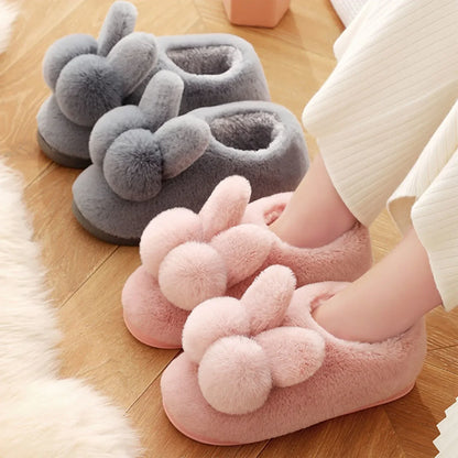 Winter Cotton Slippers for Women & Moms – Plush Cartoon Indoor House Shoes, Soft & Cozy Home Wear for Cold Weather