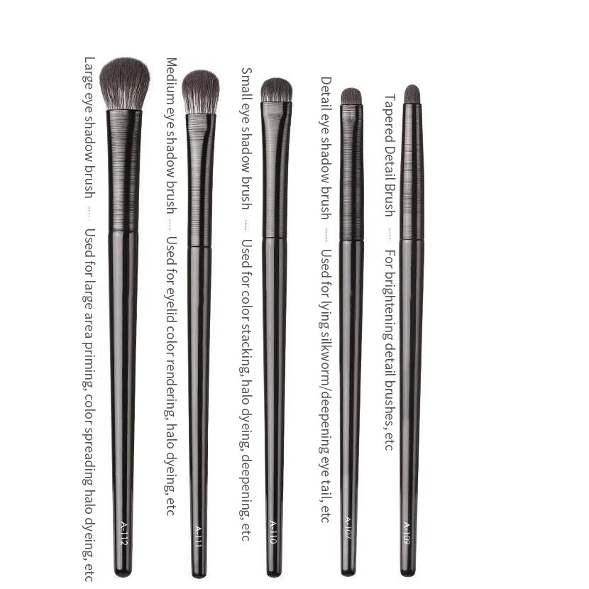 Natural Eye Makeup Brushes Set - Eyeshadow, Eyebrow, Contour, and Eyeliner Brushes for Women, Blending & Detail Tools