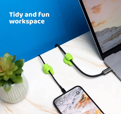 10Pcs Self Adhesive Wall Hooks | Creative Silicone Thumb Key Hanger | Home Office Desk Organizer | Data Cable Clip Wire Holder