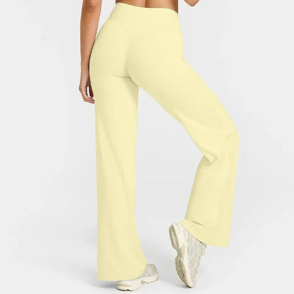 Women’s Ultra Soft Butter Yoga Pants – Mid Waist Straight Leg Sports Trousers for Gym, Pilates & Running