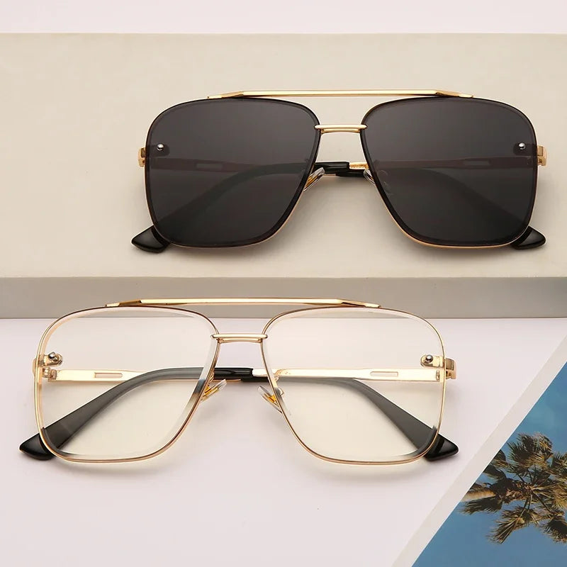 Classic Square Sunglasses — Vintage Metal UV400 Shades for Men & Women, Fashion Brand Design