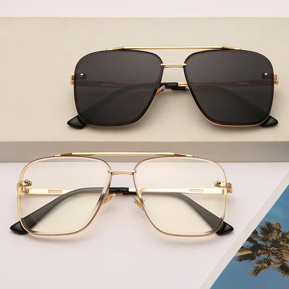 Classic Square Sunglasses — Vintage Metal UV400 Shades for Men & Women, Fashion Brand Design