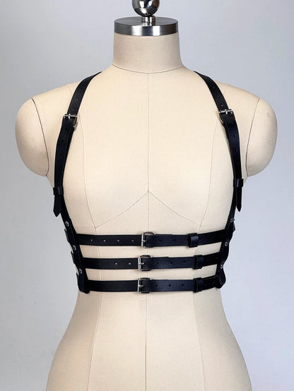 Women’s Punk Fashion Body Harness Belt, Gothic Street Style Waist Corset Suspenders Clothing Accessory