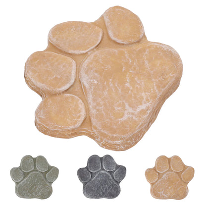 Dog Pawprint Memorial Stone – DIY Lettering Dog Grave Marker Pet Monument for Outdoor Lawn & Patio (15.5x17.5cm)