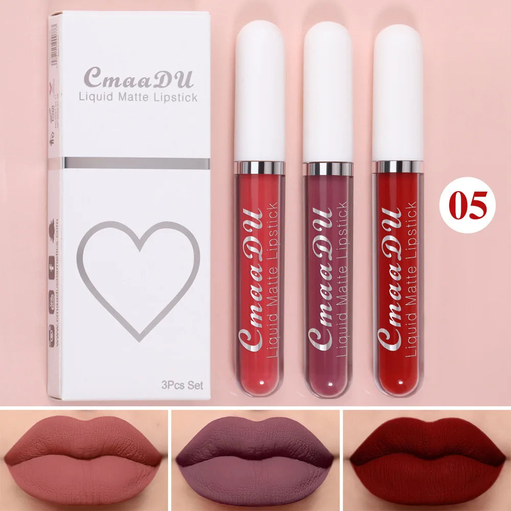 Sexy Long-Lasting Velvet Matte Lip Gloss – Waterproof, Non-Stick Red Liquid Lipstick for Women