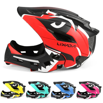 Kids Detachable Full Face Bike Helmet - Child Cycling, MTB, Skateboarding, Roller Skating & Motorcycle Sports Helmet