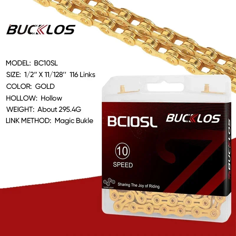 BUCKLOS MTB Bike Chain – 12 & 11 Speed Mountain & Road Bicycle Chain, Compatible with 8-12 Speed Cycling Parts