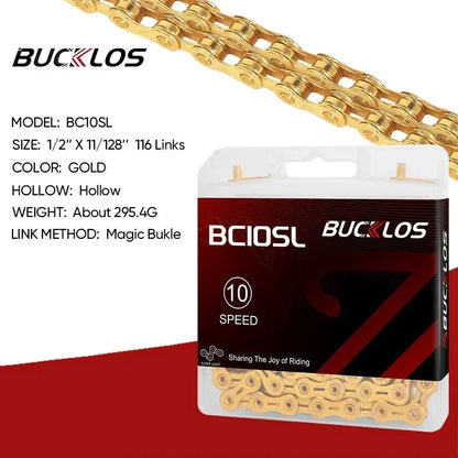 BUCKLOS MTB Bike Chain – 12 & 11 Speed Mountain & Road Bicycle Chain, Compatible with 8-12 Speed Cycling Parts