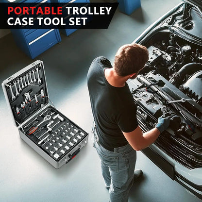 799PCS Home Repair Tool Set – Professional Mechanic Socket & Wrench Kit with Trolley Case for Household & Daily Maintenance