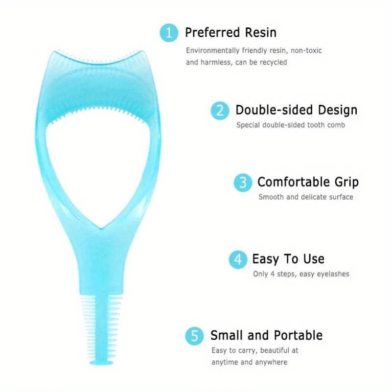 3-in-1 Mascara Applicator Template – Eyelash Curler Guard, Eyeliner Holder & Eyebrow Drawing Beauty Tool with Storage Case