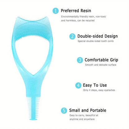 3-in-1 Mascara Applicator Template – Eyelash Curler Guard, Eyeliner Holder & Eyebrow Drawing Beauty Tool with Storage Case