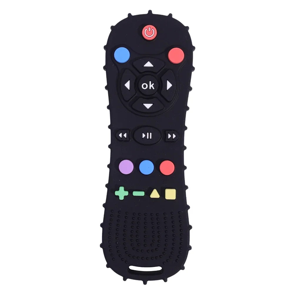 Silicone TV Remote Teether Toy - Baby Sensory Learning & Soothing Chew Toy
