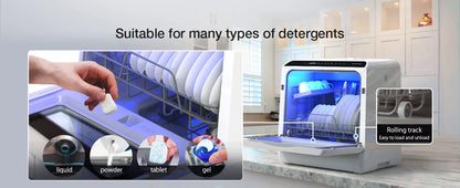 BlitzHome Smart Countertop Dishwasher – Portable Tabletop Dish Washer with APP Control for Kitchen