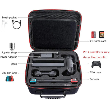 Nintendo Switch OLED Carrying Case - Large Capacity Storage Pouch with Card Slot | Protective Bag for Game Accessories
