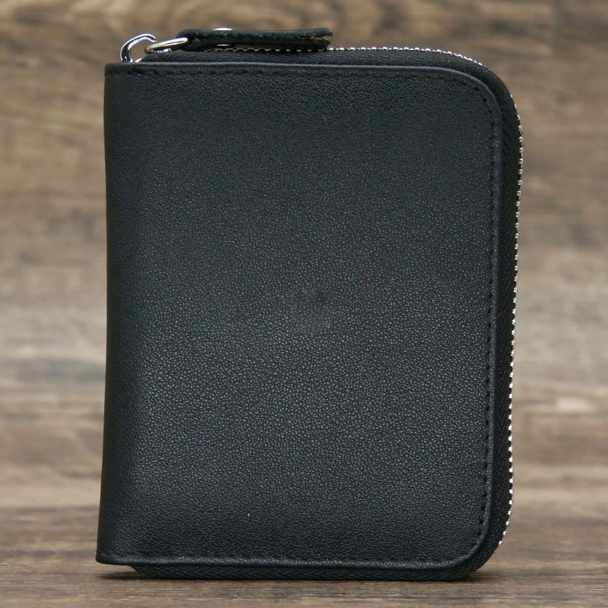 Men’s Genuine Leather Zipper Wallet – Compact Short Purse with Credit Card Slots, Cash & Coin Pocket