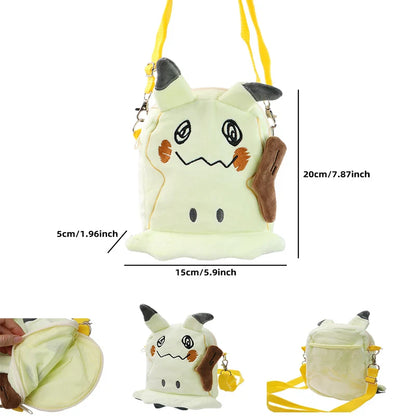 Pokemon Plush Backpack – Pikachu, Gengar, Mimikyu, Snorlax, Rowlet, Psyduck, Lucario, Charmander Anime Shoulder Bag & Doll Toy