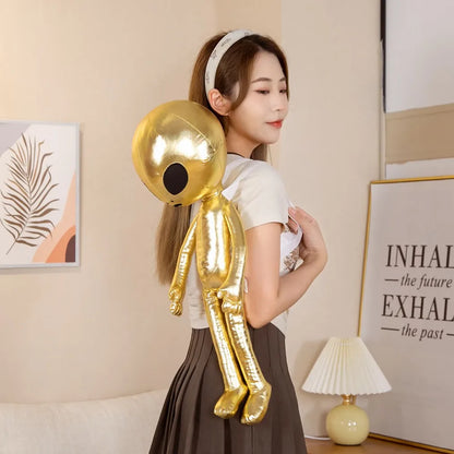 60cm Fashion Alien Plush Backpack – Soft PU ET Stuffed Doll Toy, Creative Gift for Kids & Children