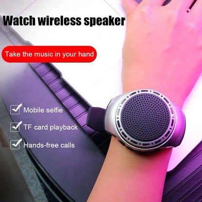 New U6 Wrist Watch Bluetooth Speaker - Portable Outdoor Sports Running Wearable Mini Speaker with FM Radio and Wireless Subwoofer