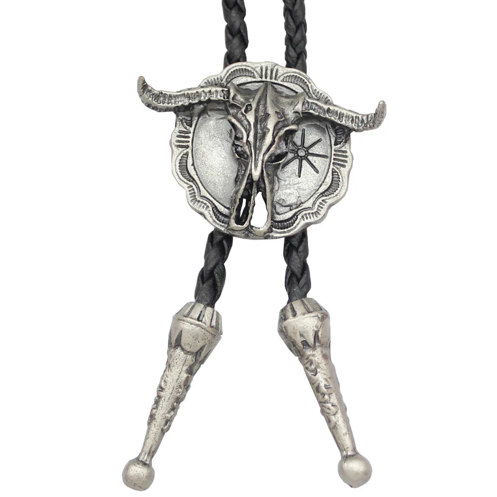 New Arrival Western Southwest Longhorn Steer Cow Skull Bolo Tie – Leather Rodeo Neck Tie, Fashion Shirt Accessories