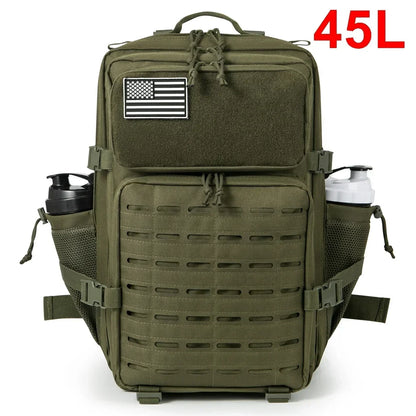 25L/45L Tactical Backpack for Men & Women – Outdoor Hiking Molle Daypack, School & Gym Rucksack with Dual Cup Holders