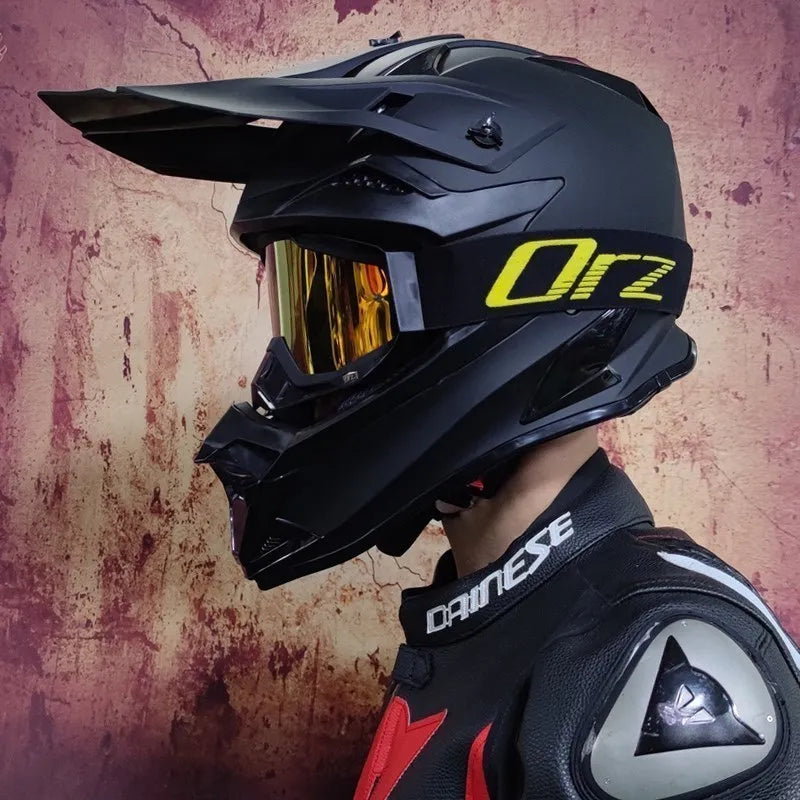 Off-Road Motorcycle Helmet - Bicycle Downhill AM DH Mountain Bike Casco, Cross & Motocross Safety Helmet
