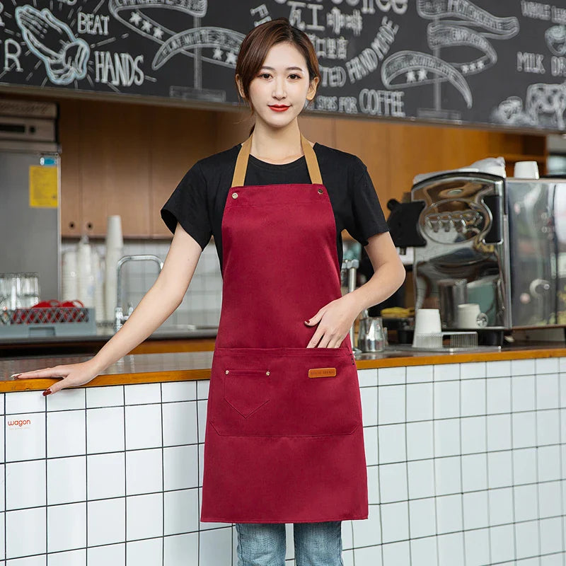 Waterproof Halter Apron – Unisex Kitchen Apron for Men & Women, Salon, Barbecue, Cleaning, Nail, and Roast Mandiles