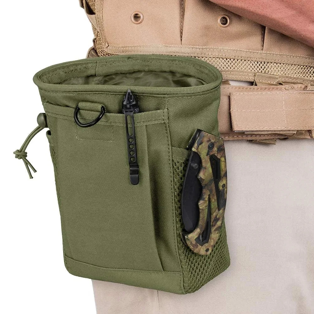 Molle Dump Pouch – Adjustable Hunting Magazine Recovery Bag, Ammo Belt Waist Fanny Pack, Holster Bag