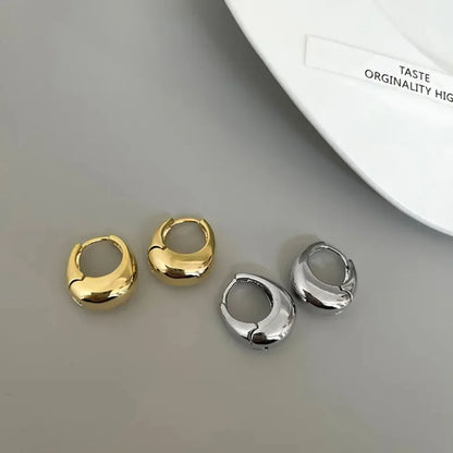 Stainless Steel Chunky Hoop Earrings – Smooth Round Statement Hoops for Women & Girls, Punk Fashion Jewelry
