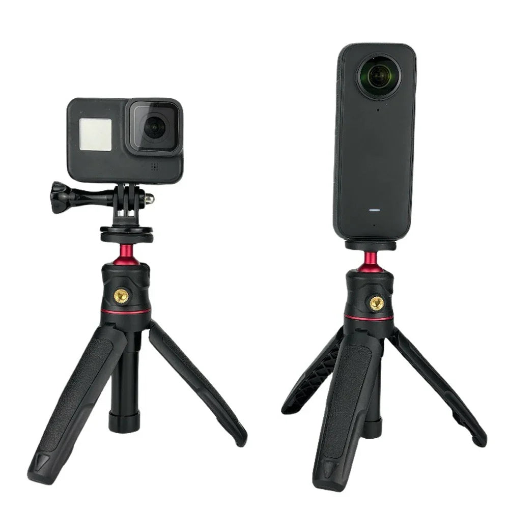 Extendable Mini Camera Tripod with 360° Ball Head - Portable Vlog Travel Selfie Stick Handle for GoPro, Insta360, DJI, SLR