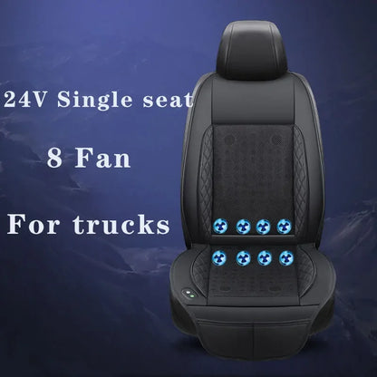 12/24V Car & Home Ventilation Massage Seat Cushion — Breathable Cooling & Heated Massage Pad
