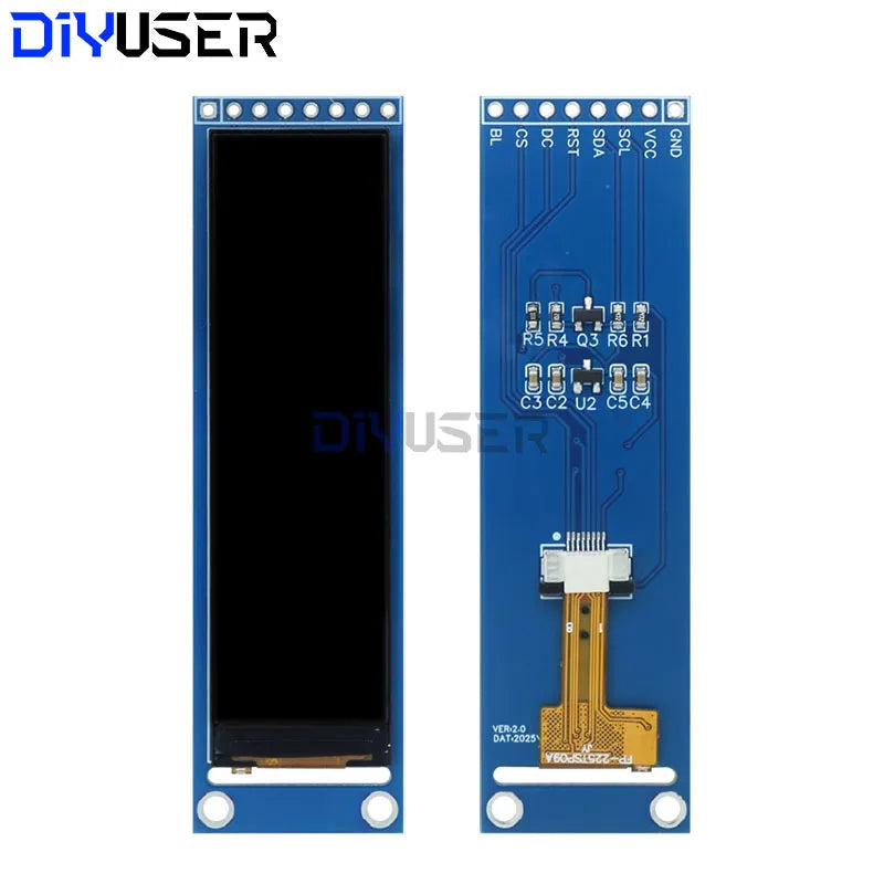 DIYUSER 2.25-Inch TFT LCD ST7789 Display - 76×284 SPI Full-View Color Screen Module
