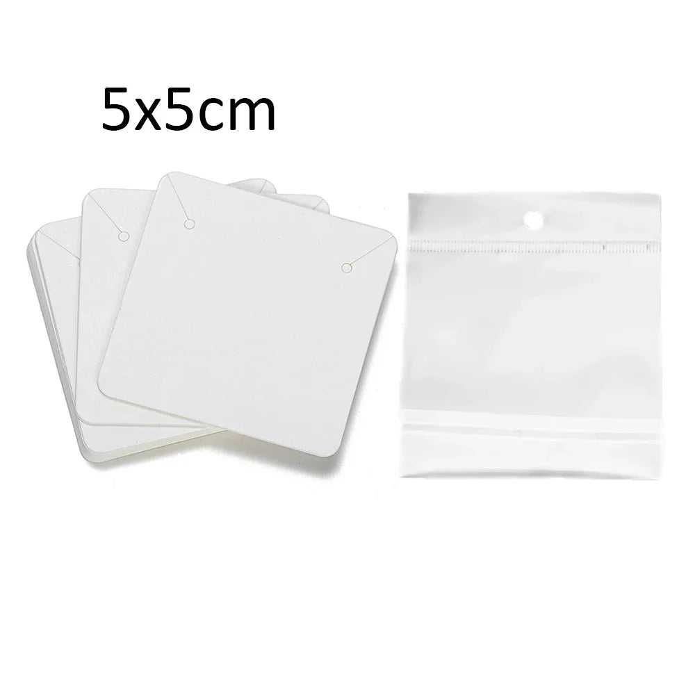 50 Sets Earring & Necklace Display Cards with Self-Seal Kraft Paper Bags – DIY Jewelry Packaging