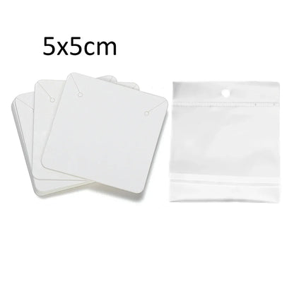 50 Sets Earring & Necklace Display Cards with Self-Seal Kraft Paper Bags – DIY Jewelry Packaging