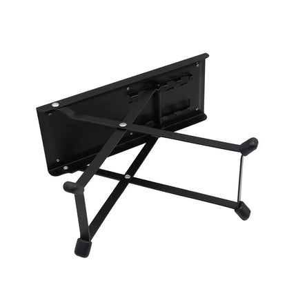 Guitar Foot Stool – 4 Position Height Adjustable, Foldable Pedal Rest for Guitar, Black Footstool for Guitar Pedal Accessories