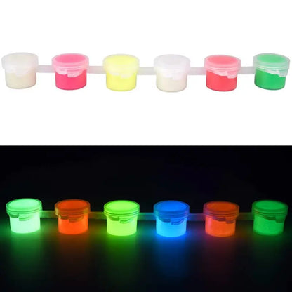 6 Colors Fluorescent Pigment Set - Glow-in-the-Dark Luminous Paint for Epoxy Resin & Acrylic DIY Festival Party Supplies