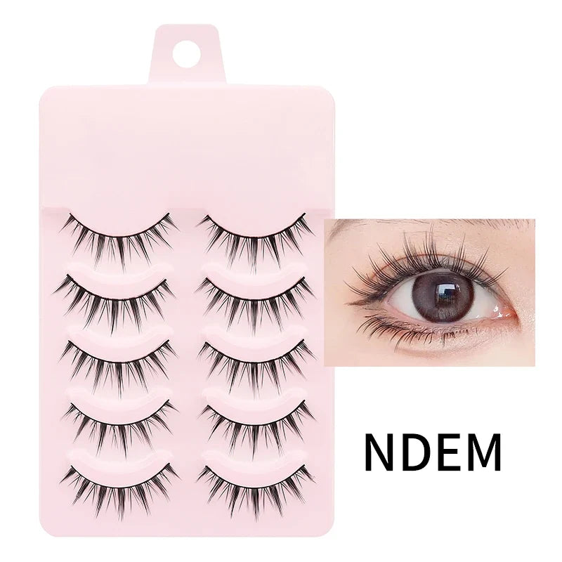 Manga Style Soft Natural False Eyelashes Wispy Thick Daily Wear Makeup Lashes
