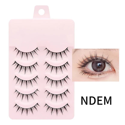 Manga Style Soft Natural False Eyelashes Wispy Thick Daily Wear Makeup Lashes
