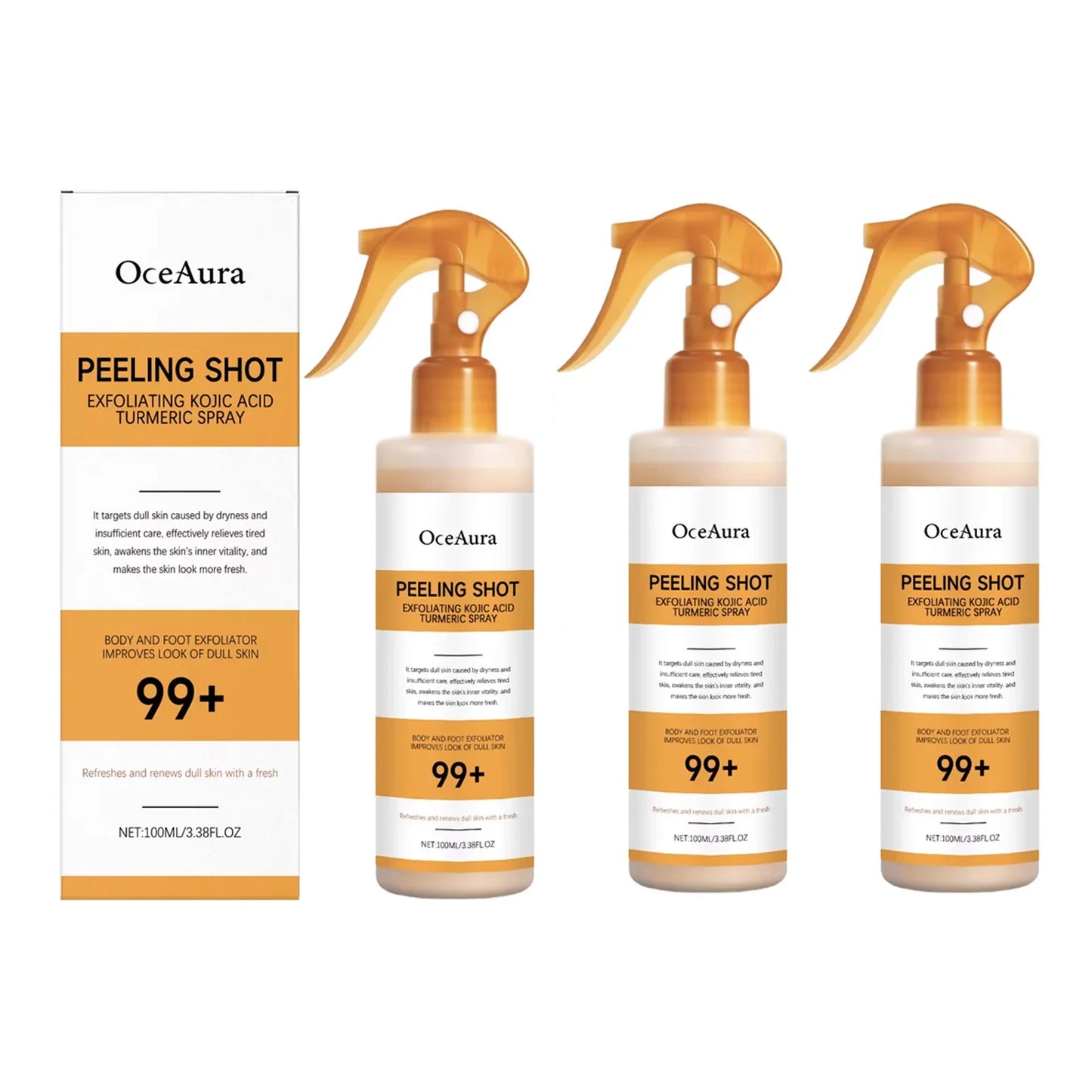 Kojic Acid Turmeric Spray & Serum - Exfoliating Hydrating Skin Care Treatment for Smooth, Nourished Skin